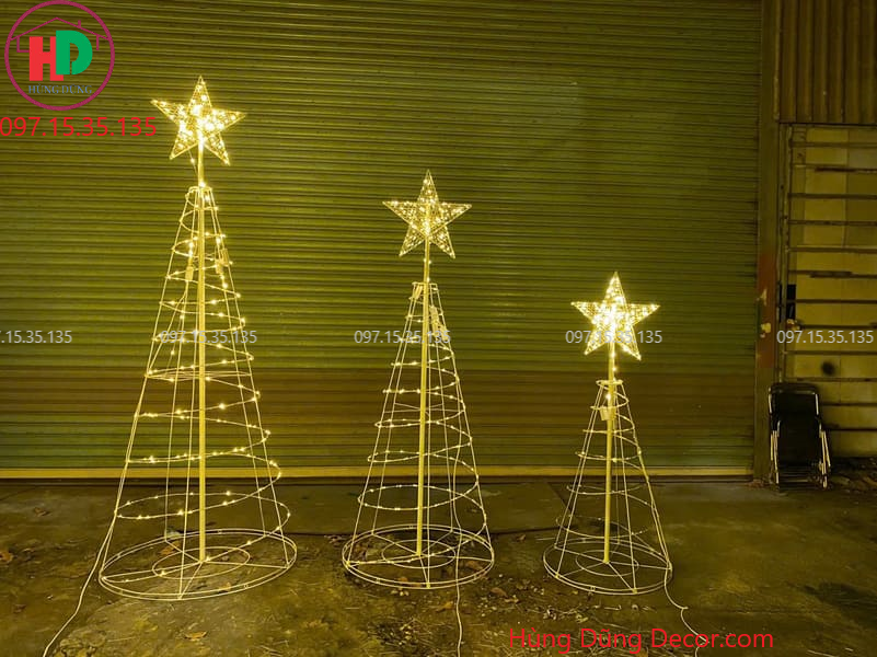 cây thông led trang trí nhà thờ đẹp