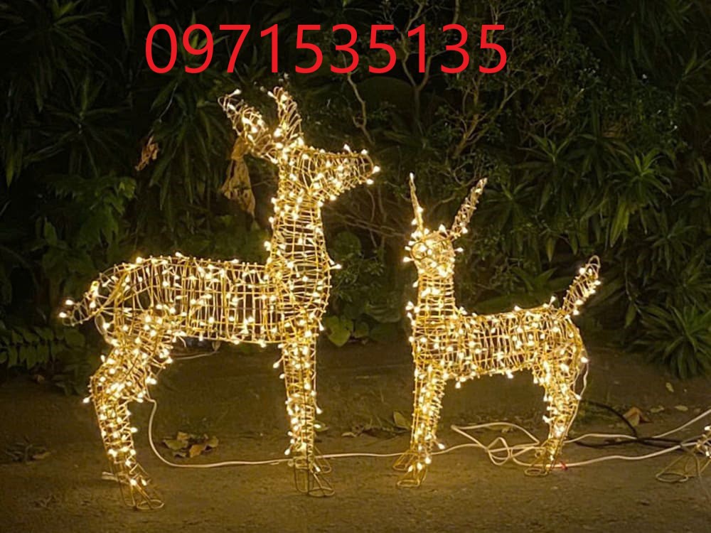 con tuần lộc thép trang trí noel