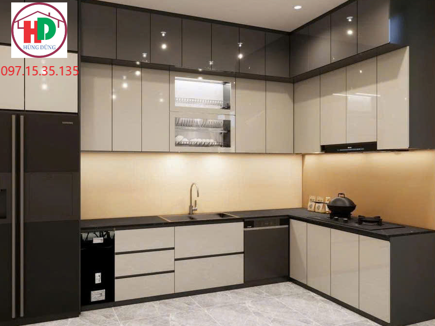 thi công tủ bếp gỗ an cường tại dĩ an