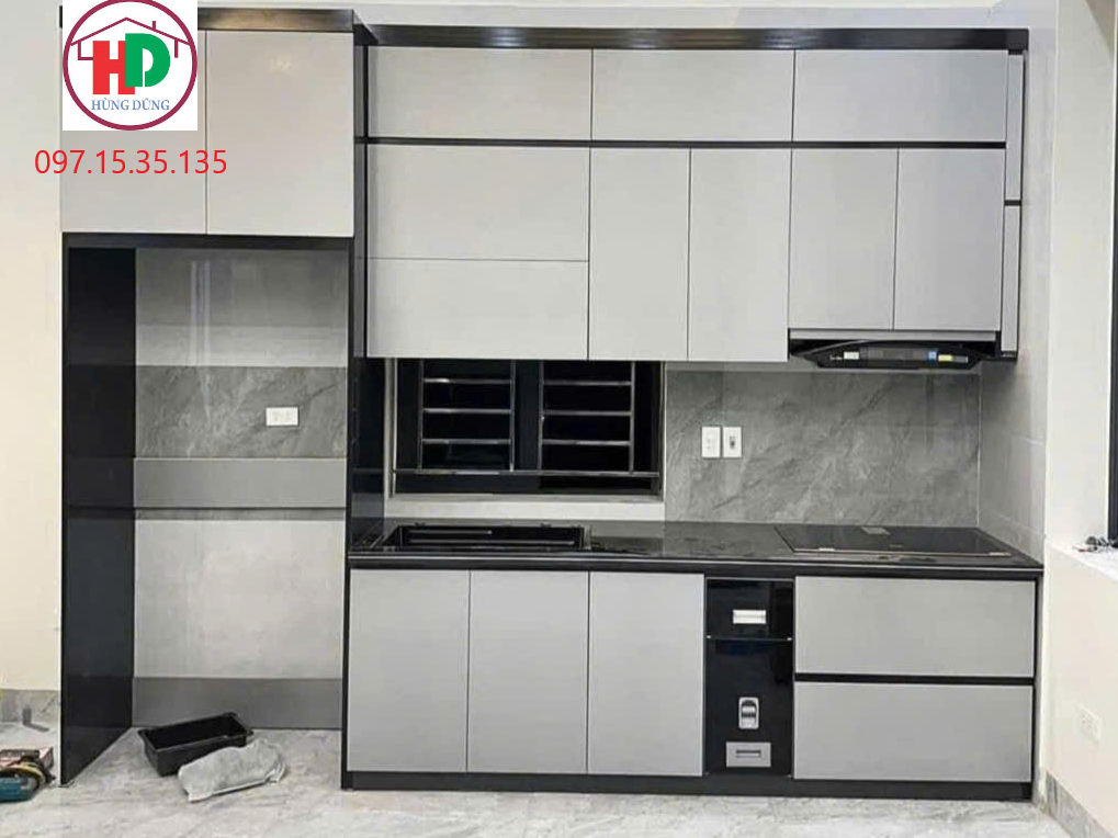 thi công tủ bếp gỗ công nghiệp tại dĩ an