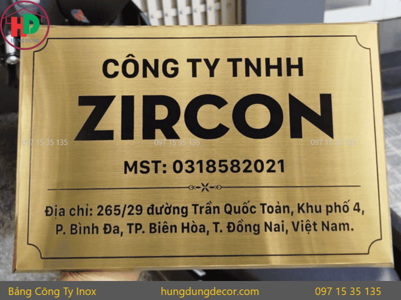 Bảng tên inox ăn mòn logo công ty