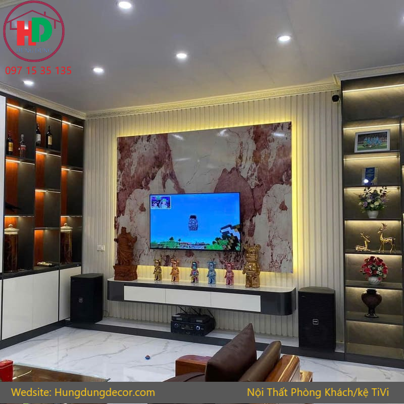 Đóng Tủ Kệ TV Theo Yêu Cầu