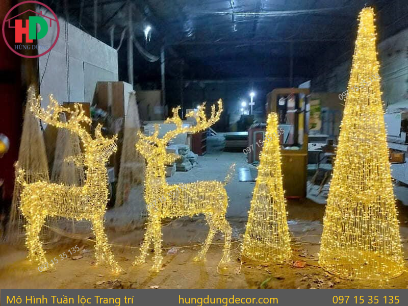 mô hình tuần lộc trang trí noel đẹp