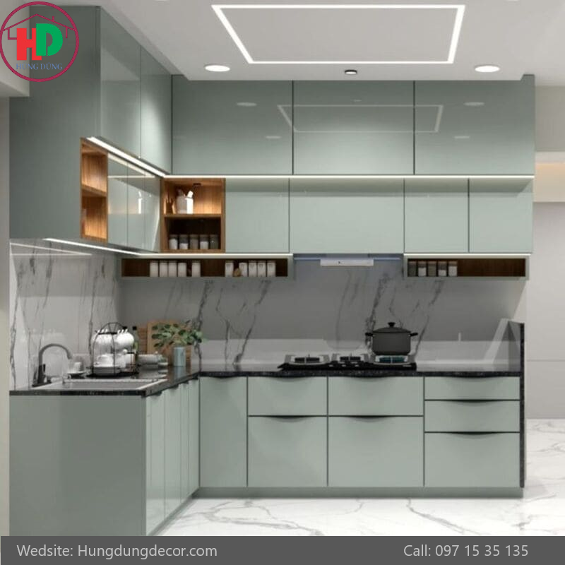 tủ bếp hiện đại gỗ công nghiệp quận 2