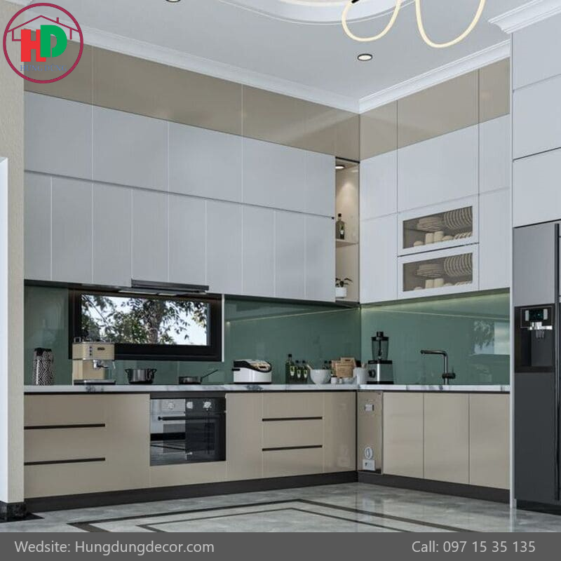 Thi công tủ bếp gỗ MDF phủ Milamine QUẬN 2