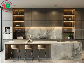 Đóng Tủ Bếp Gỗ An Cường Tại Quận 2 