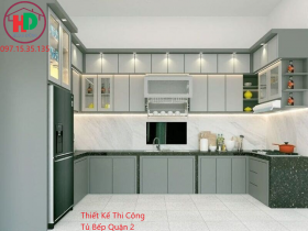Đóng Tủ Bếp Gỗ Công Nghiệp Tại Quận 2