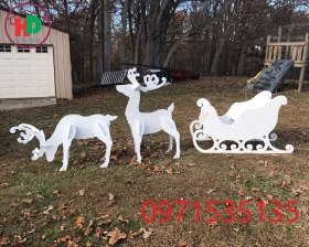 Tuần Lộc Gỗ Trang Trí Noel